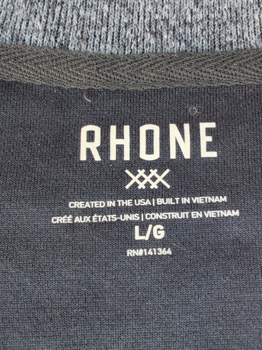 Rhone Sweater Mens Large Gray Commuter Quarter Zip Fleece Mock Casual Preppy - Picture 6 of 14